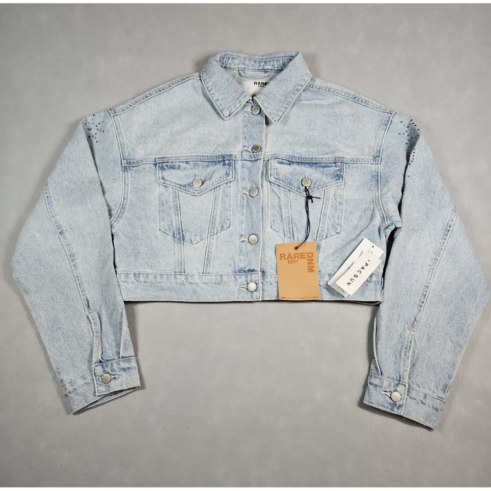 Rare Denim Womens Cropped Light Wash Denim Jacket Size Small NWT